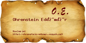 Ohrenstein Edömér névjegykártya